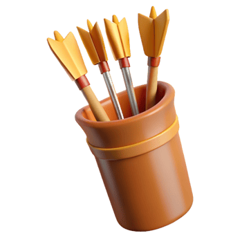 wonderful artistic A quiver full of arrows with fletching genuine png