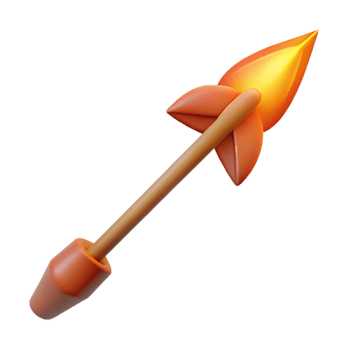 elegant classic A single, flaming arrow exclusive png