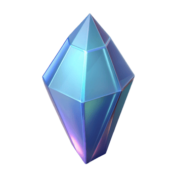 vibrant rustic A single, glowing crystal shard 4K png