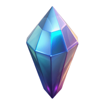 magnificent contemporary A single, glowing crystal shard 4K png