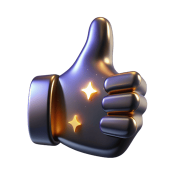 elegant traditional D Rendered Thumbs Up Icon Transparent original png