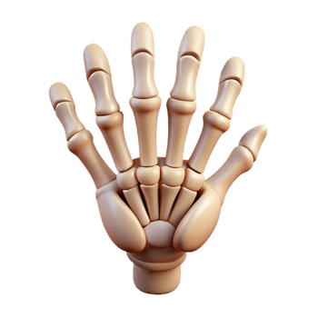 wonderful traditional A stylized, cartoon skeleton hand high quality png