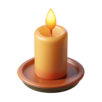 magnificent artistic A single, burning candle high resolution png