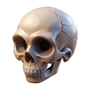 wonderful contemporary A single, cracked skull genuine png