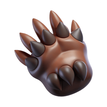beautiful artistic A scary, realistic werewolf paw 4K png
