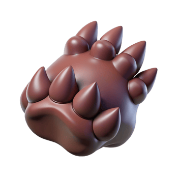 serene rustic A scary, realistic werewolf paw high resolution png