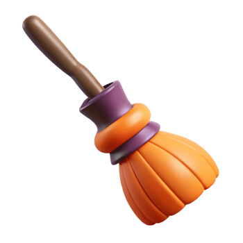 elegant abstract A stylized, cartoon witch's broom premium png