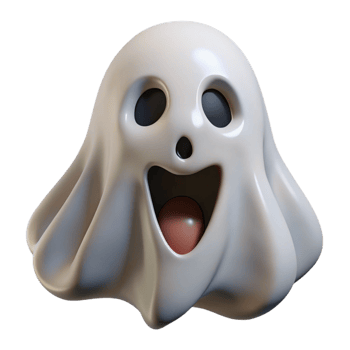 vibrant modern A scary, realistic ghost face original png