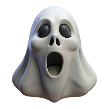 elegant minimalist A scary, realistic ghost face 4K png