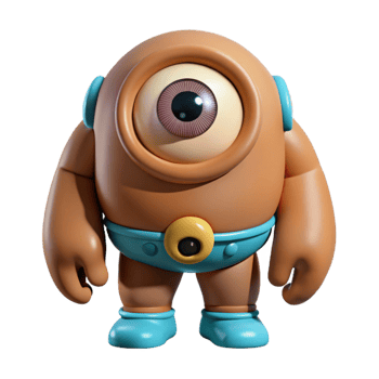 elegant contemporary Cyclops, one-eyed giant, fierce, detailed png