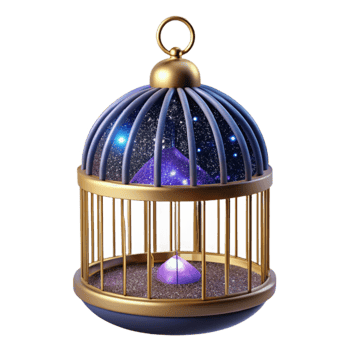 dramatic abstract Empty Birdcage Hanging in Air Transparent png