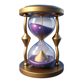 beautiful classic Empty Hourglass Isolated on Transparent Background with Sand exclusive png