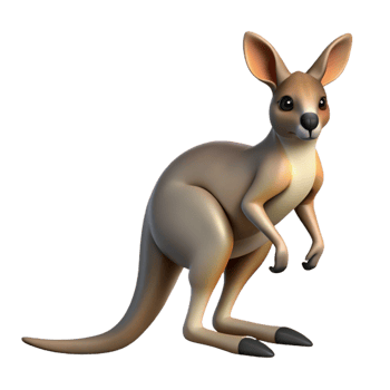 elegant rustic A hopping Eastern Gray Kangaroo, authentic png