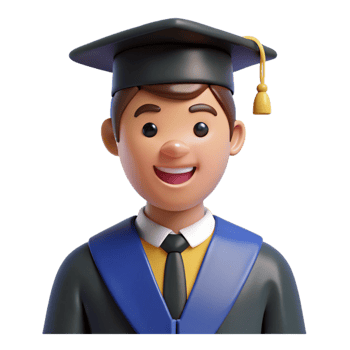 dramatic rustic Graduate student in cap and gown premium png