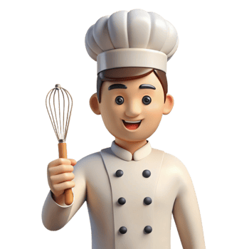 impressive abstract Chef in uniform holding a whisk original png
