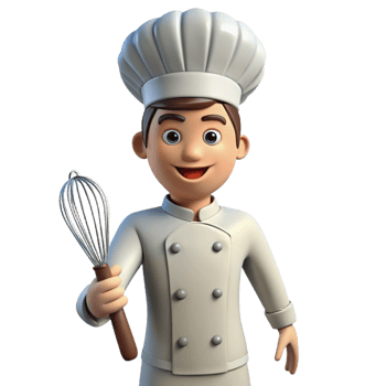 wonderful creative Chef in uniform holding a whisk genuine png