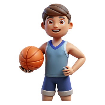 stunning minimalist Athlete holding a basketball exclusive png