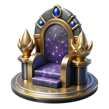 beautiful contemporary Empty Throne in Grand Hall Isolated Element premium png
