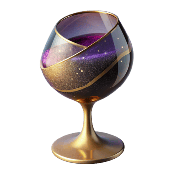 stunning contemporary Empty Wine Glass Angled View Isolated premium png
