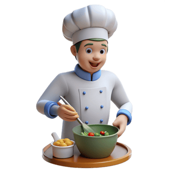 beautiful traditional Passionate chef preparing a meal high quality png