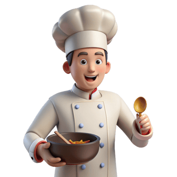 serene rustic Passionate chef preparing a meal premium png