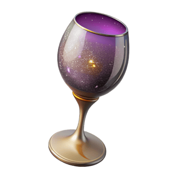 stunning rustic Empty Wine Glass Side View Isolated Element detailed png