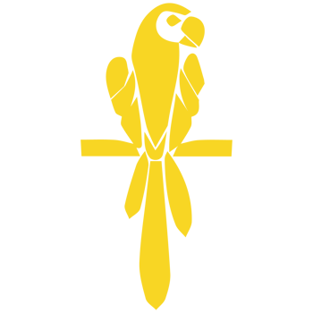 A yellow parrot on a cross png