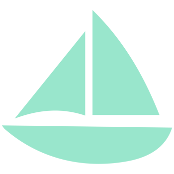A sailboat icon in a light green color png