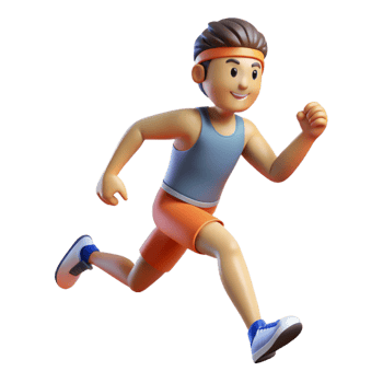 beautiful minimalist Determined athlete running a race implied, not shown 4K png