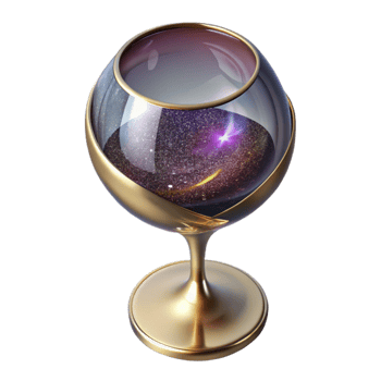 wonderful vintage Empty Wine Glass Top View Isolated on Transparent Background professional png