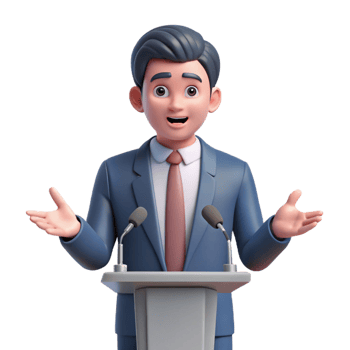 serene vintage Presenting businessman giving a speech implied, not shown high quality png