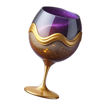 elegant creative Empty Wine Glass with Wine Stain Cutout professional png