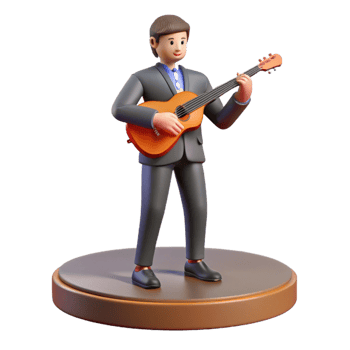 dramatic rustic Virtuoso musician performing on stage implied, not shown original png
