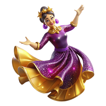 wonderful artistic Energetic Flamenco Dancer Isolated with Bright Costume high quality png
