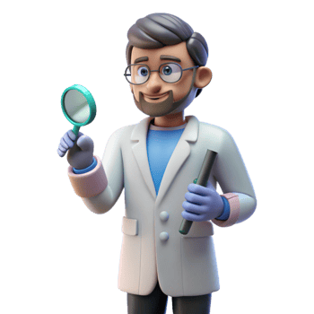 serene artistic Analytical doctor researching a cure implied, not shown premium png