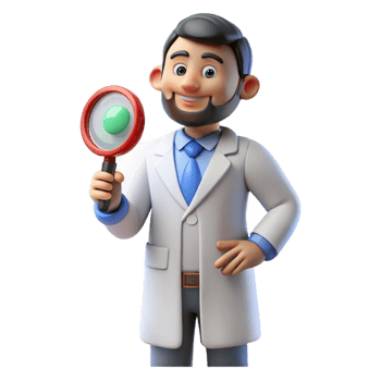 dramatic classic Analytical doctor researching a cure implied, not shown high quality png