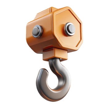 vibrant minimalist Construction crane hook, high resolution png