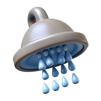serene rustic Shower head, rainfall, premium png