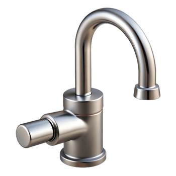 extraordinary minimalist Kitchen faucet, stainless steel, genuine png