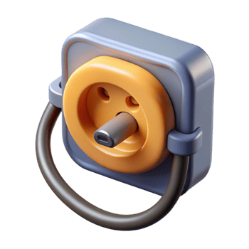 beautiful contemporary Electrical outlet, grounded, detailed png