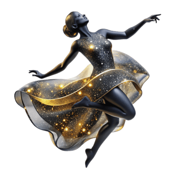 extraordinary abstract Expressive Modern Dance Silhouette Transparent Background with Blurred Motion png