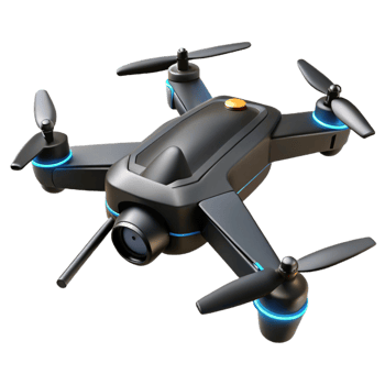 stunning classic High-tech drone, sleek, black, multi-rotor high quality png