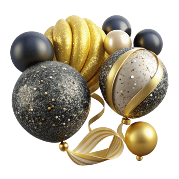 extraordinary rustic Festive Streamers and Balloons Decoration Isolated exclusive png