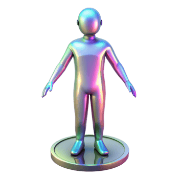 beautiful minimalist Holographic projection of a human, life-size original png