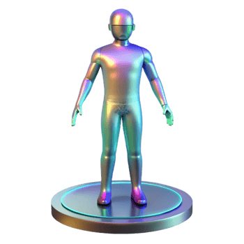 elegant vintage Holographic projection of a human, life-size high quality png