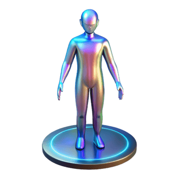 beautiful abstract Holographic projection of a human, life-size professional png