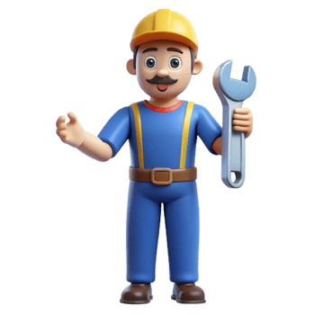 elegant rustic Mechanic, holding wrench, professional png