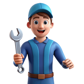 wonderful modern Mechanic, holding wrench, genuine png
