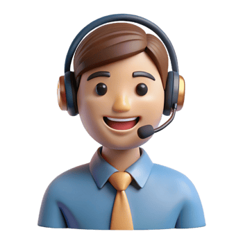 vibrant modern Smiling customer service representative, headset on, detailed png