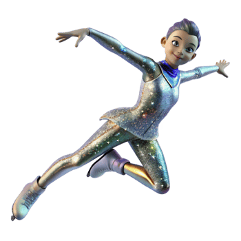 stunning traditional Figure Skater Performing Jump Transparent detailed png